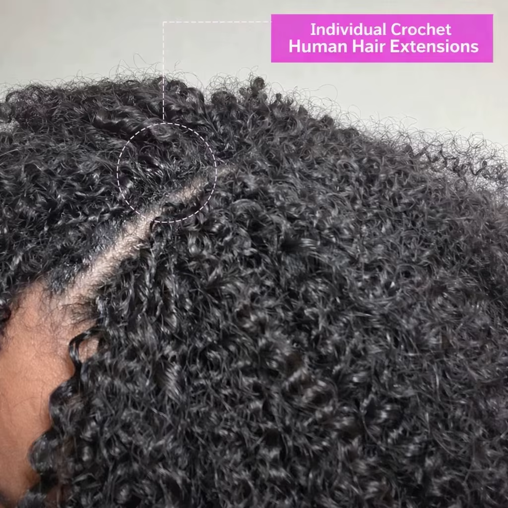 Extensions de cheveux humains au crochet Dialola Spirals, bouclées crépues, nœuds invisibles, pré-sé