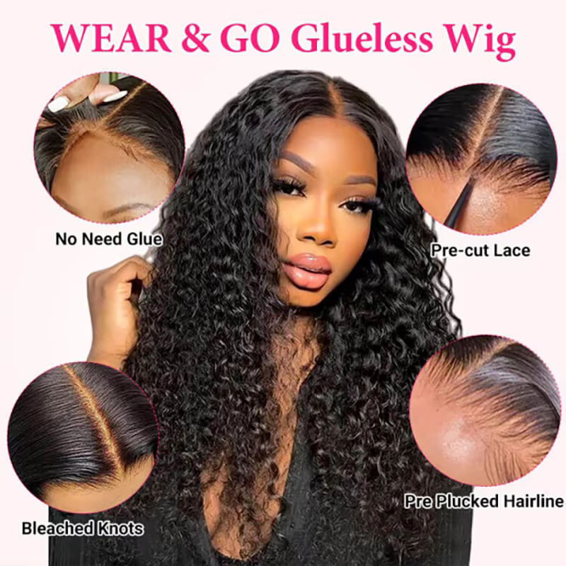 ISEE Hair 7x5 Wear And Go perruques vague profonde perruque de cheveux humains bouclés dentelle avan