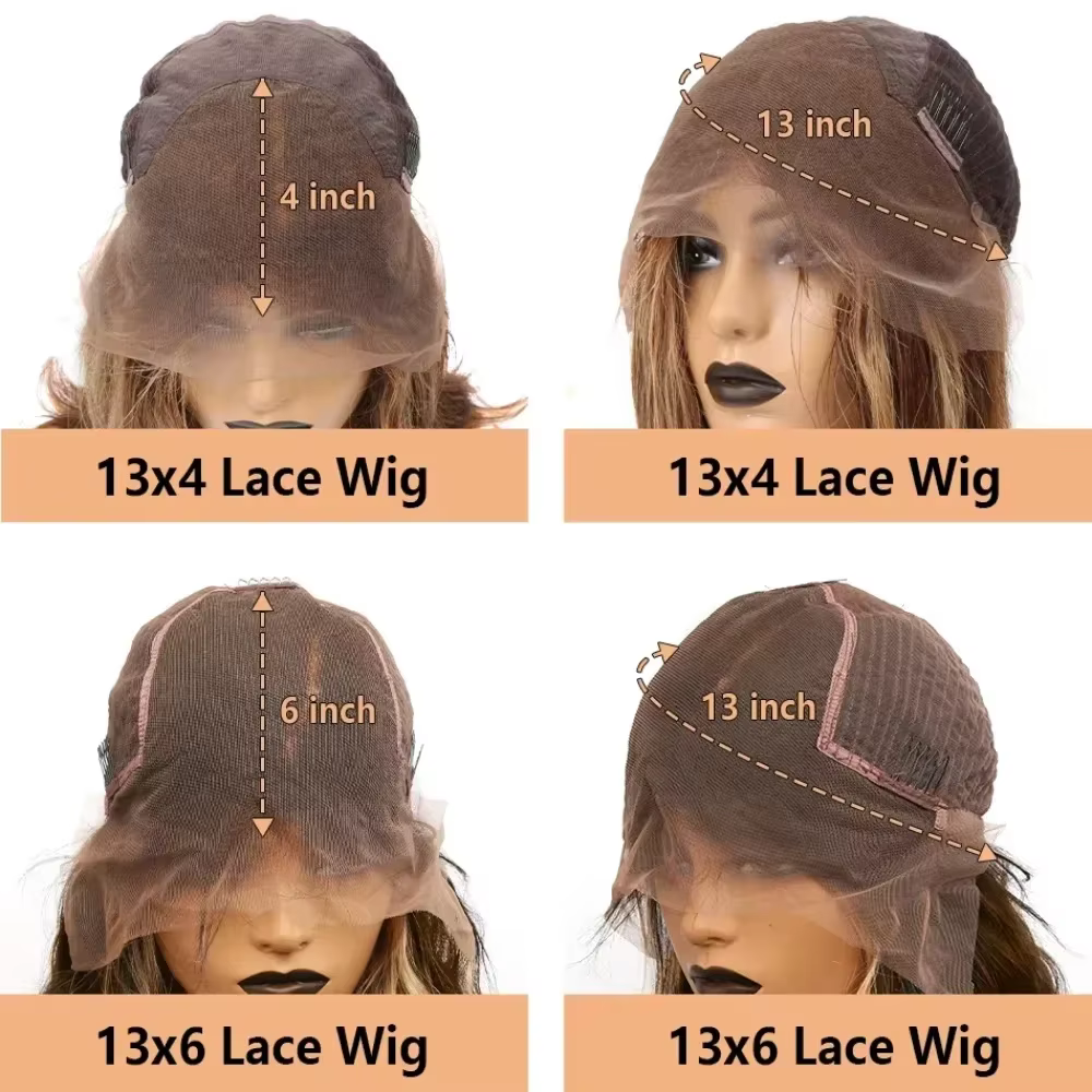 13x6 HD chocolat brun os droite dentelle avant perruque 36 pouces dentelle frontale perruque cheveux