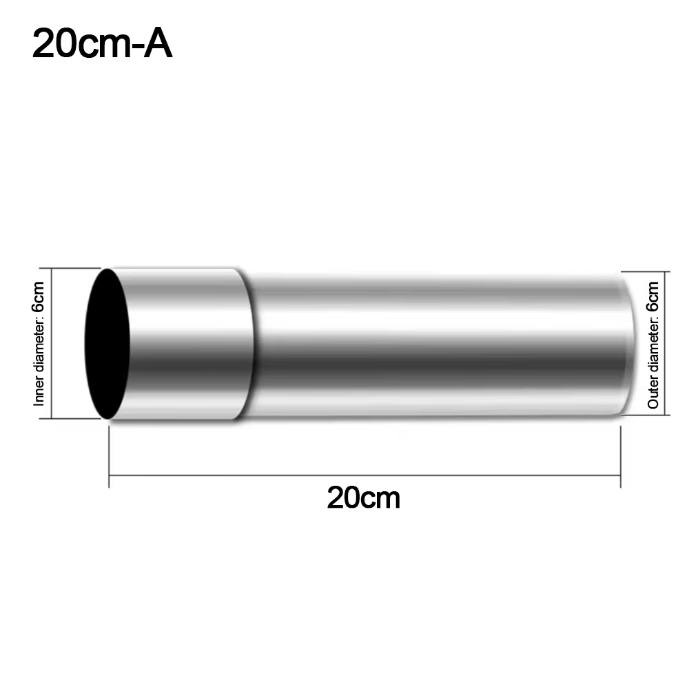 Nouveau Tube d'extension de conduit en acier inoxydable, diamètre 6CM, tuyaux de cheminée ronds, bou
