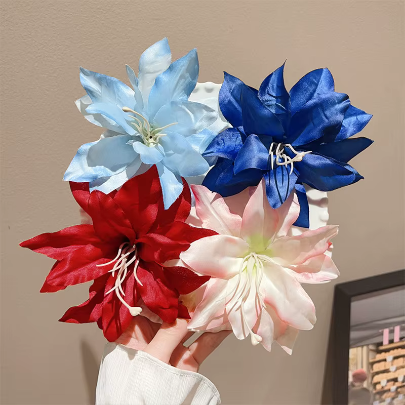 Épingle à cheveux rétro fleur de lys, couvre-chef de saint-valentin pour fille, Clip latéral esthéti