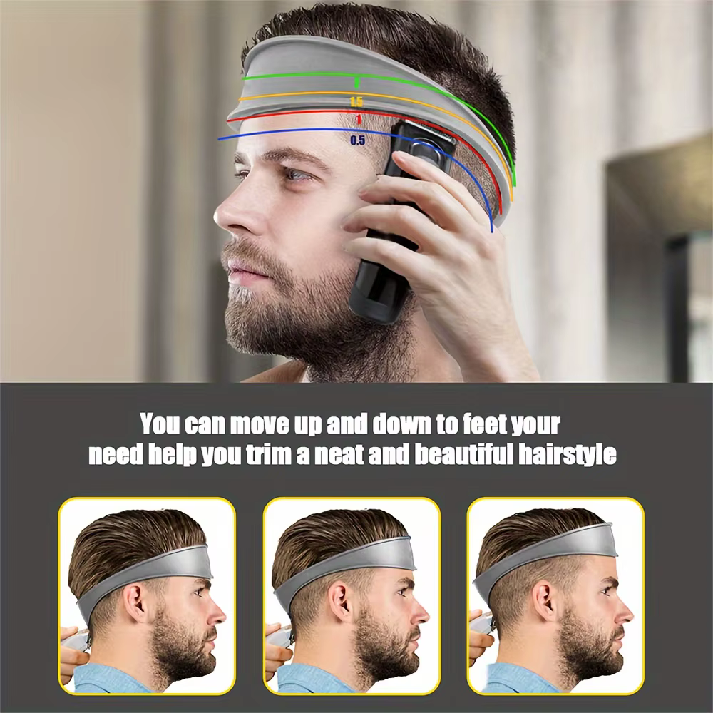 Peigne de positionnement de coupe de cheveux, peigne à dessus plat, modèle de rasage de décolleté et