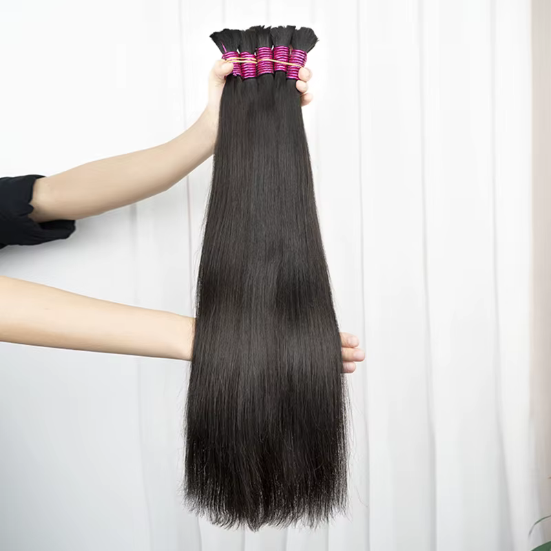 Extensions en vrac de cheveux humains, pas de trame, 100% cheveux humains, faisceaux de tissage viet