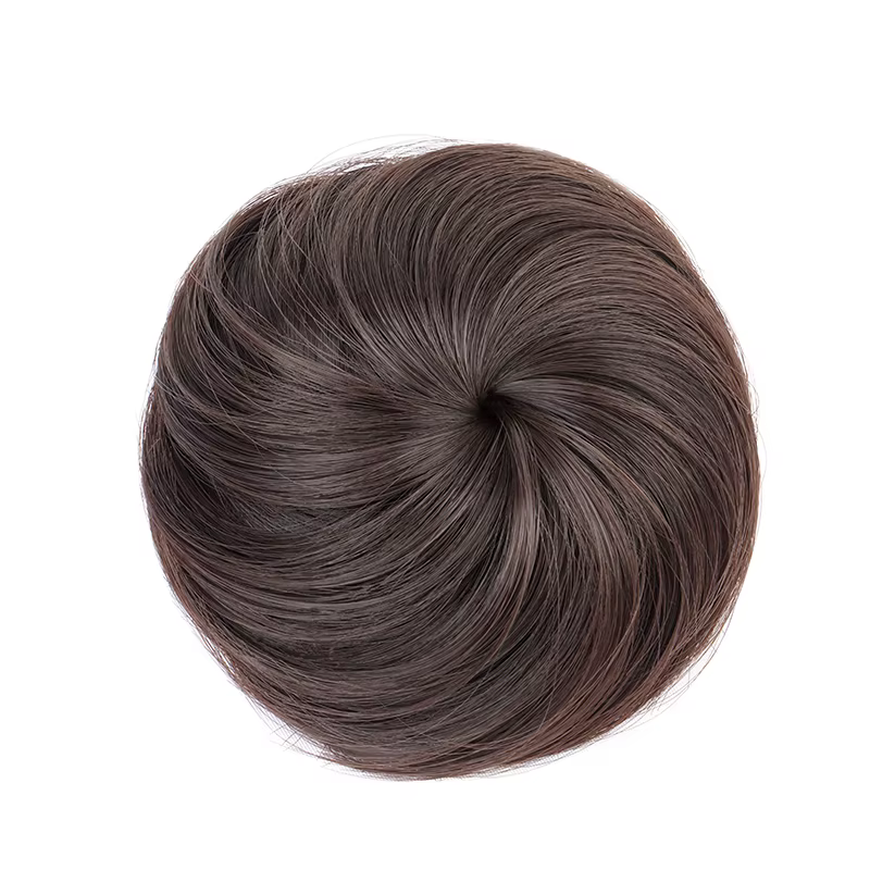 Extension capillaire synthétique courte et lisse avec Clip, postiche noire et brune pour femmes