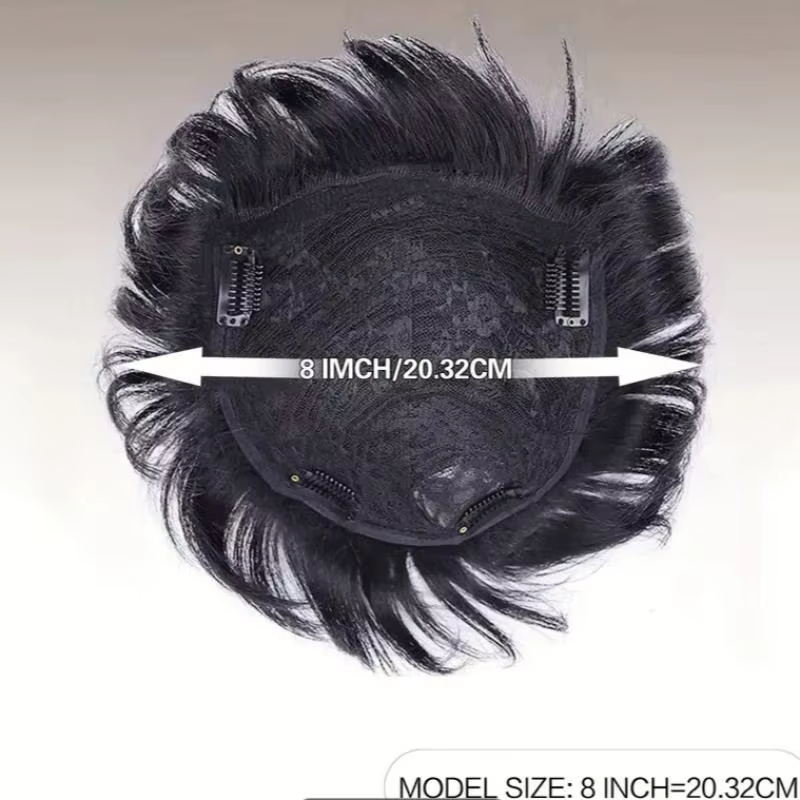 Pince à cheveux synthétique à fausse frange, Extensions de frange soignée, couverture naturelle Invi