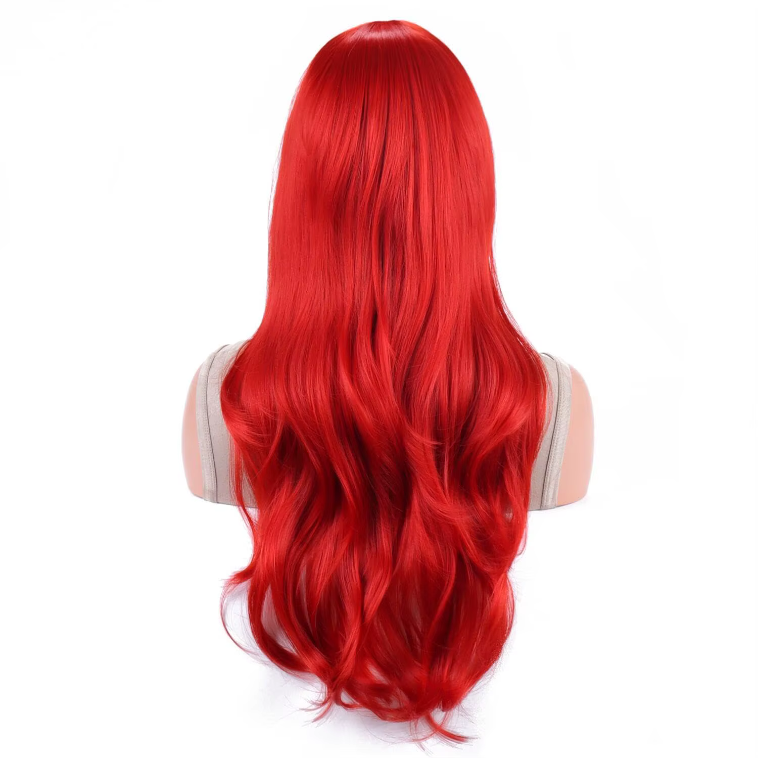 Probeauty perruque sirène synthétique longue rouge bouclée vague de corps perruque Halloween Cosplay