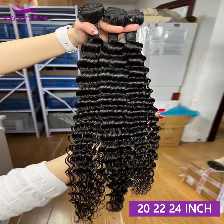 Tissage Humain Hair Deep Wave 20 22 pouces Tissage de Cheveux Brésiliens 100 % Humains Bundles Human