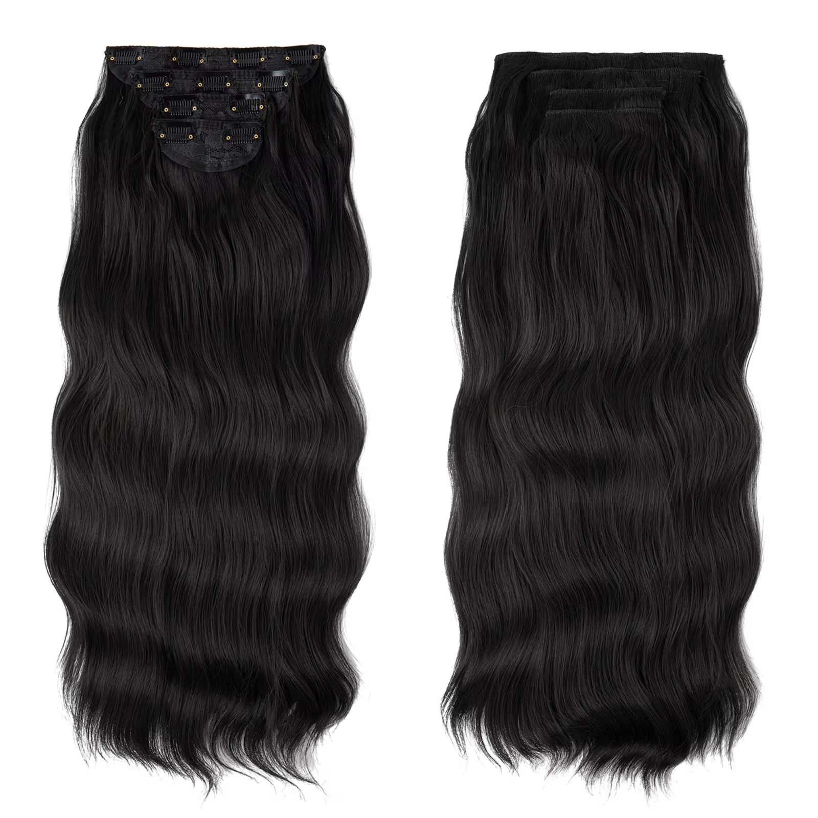 SARLA 22 pouces pince synthétique dans les Extensions de cheveux 4 pièces/ensemble postiche longue o
