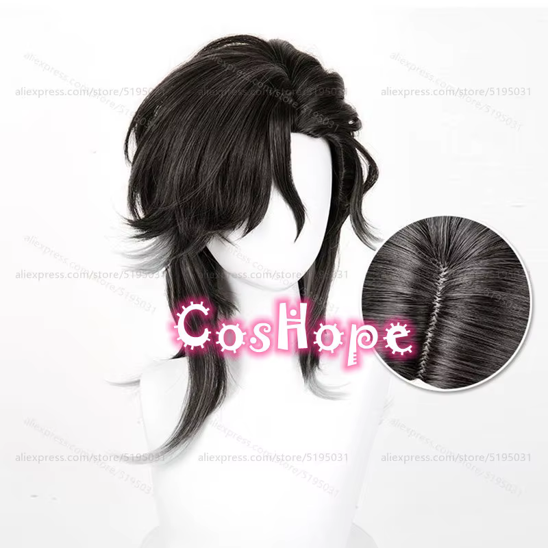 IDV Knight Richard Sterling Cosplay perruque 50 cm courte gris noir mixte perruque Cosplay Anime rés