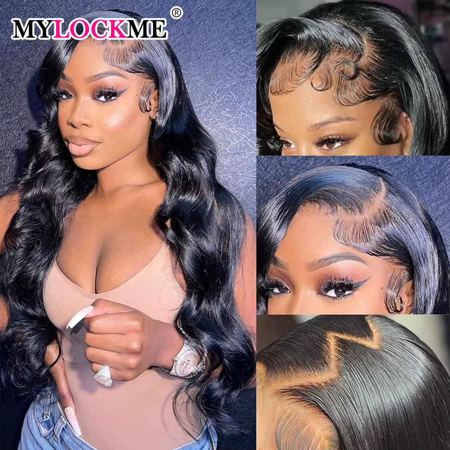 Perruque Lace Front Wig Body Wave Naturelle, Cheveux Humains, Sans Colle, 13x4, 13x6, 26, 28, 30, 32
