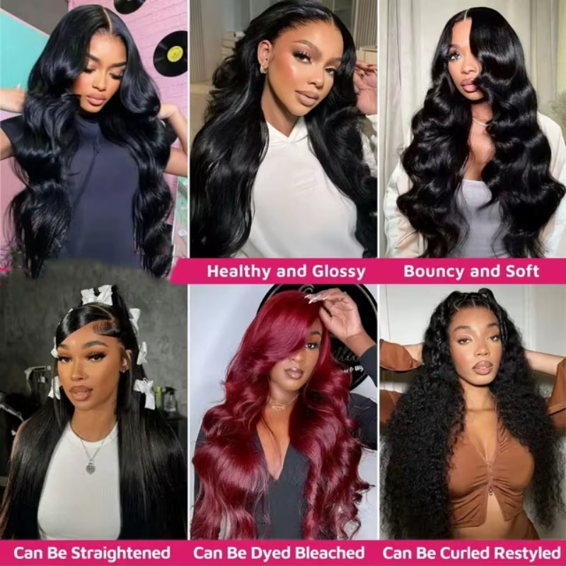 Extensions de cheveux humains naturels brésiliens vierges non traités 12A, ondulés, 42 pouces, noirs