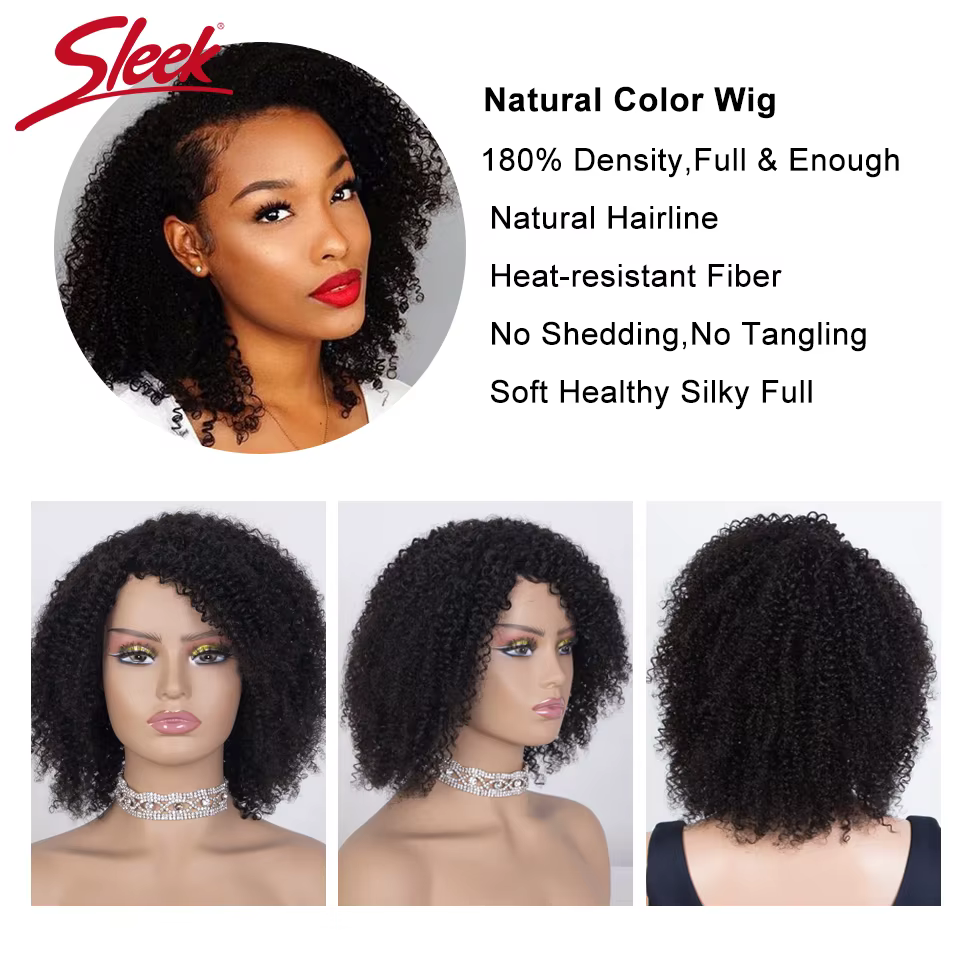 Élégant Afro crépus bouclés noir perruques de cheveux humains Ombre T1B/30 brésilien bouclés Machine