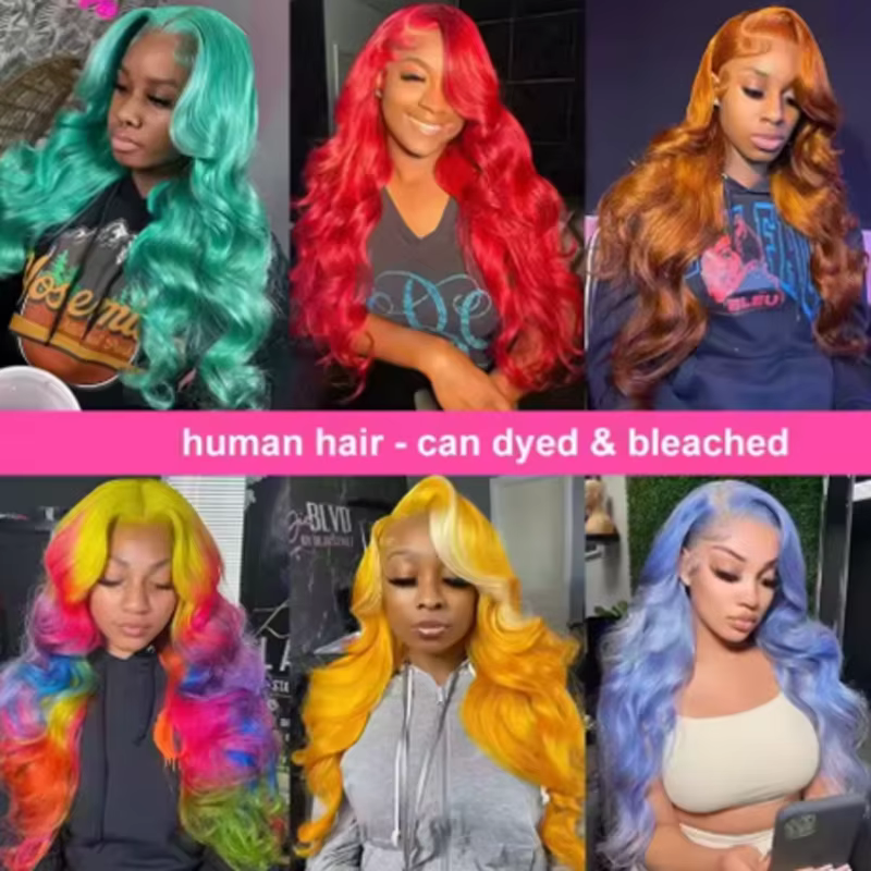 20 34 pouces 250% densité 613 perruque de cheveux humains 13x6 Hd dentelle frontale perruque vague d