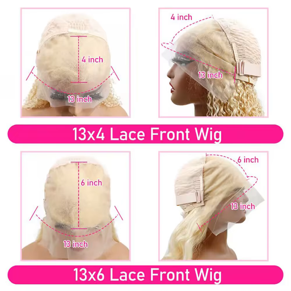 HD Transparent 613 Blonde droite 200 densité 13x4 13x6 dentelle avant perruques de cheveux humains p