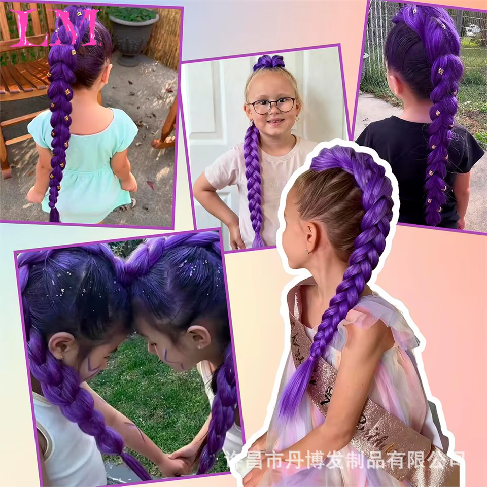 Extensions de cheveux synthétiques LM de 32 pouces, longues, violettes, pour tresses, cheveux de tre