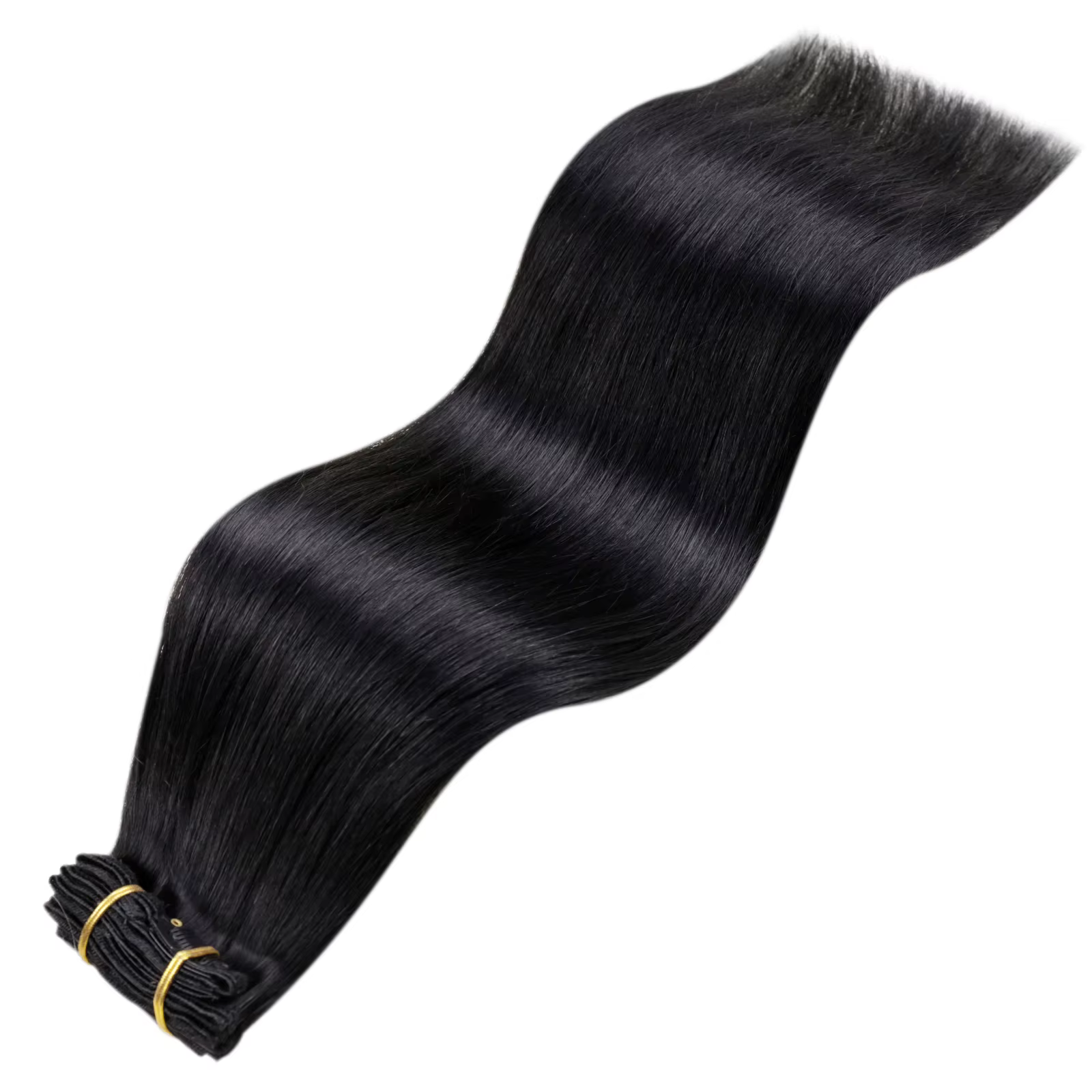 LaaTyo-Extensions de cheveux brésiliens Remy à clip, cheveux humains noirs, 100% vrais cheveux natur
