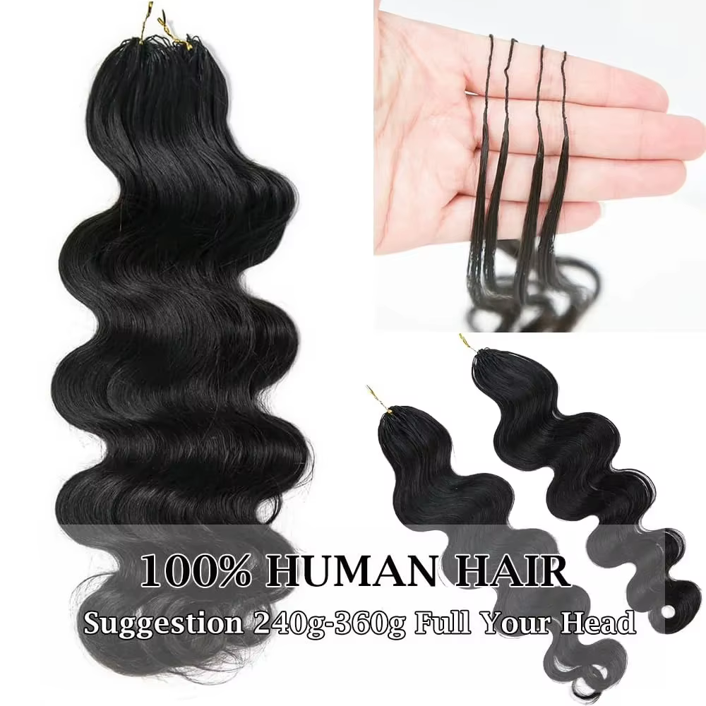 Cheveux humains au crochet : Kinky Straight, Kinky Curly, Lisse Baguette, Body Wave, Bouclés Birmans