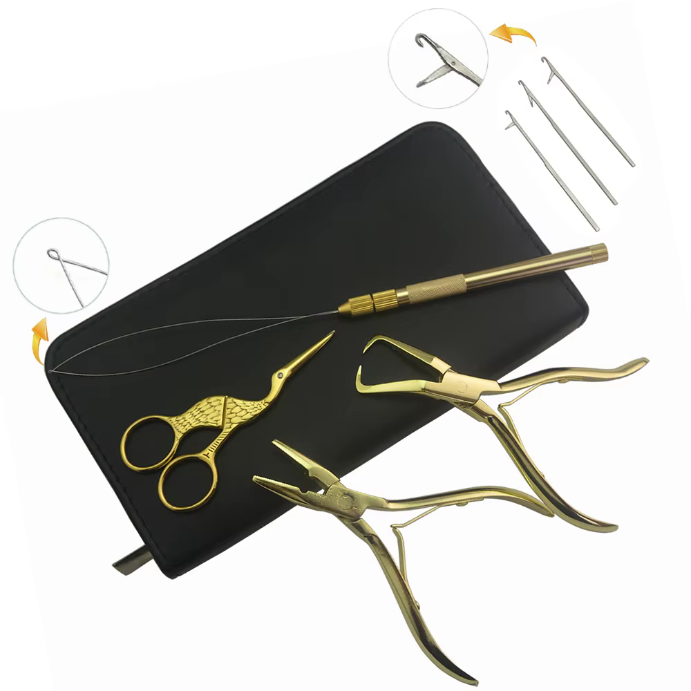 Ensemble d'outils professionnels d'extension de cheveux, Micro anneau applicateur, ensemble de pince