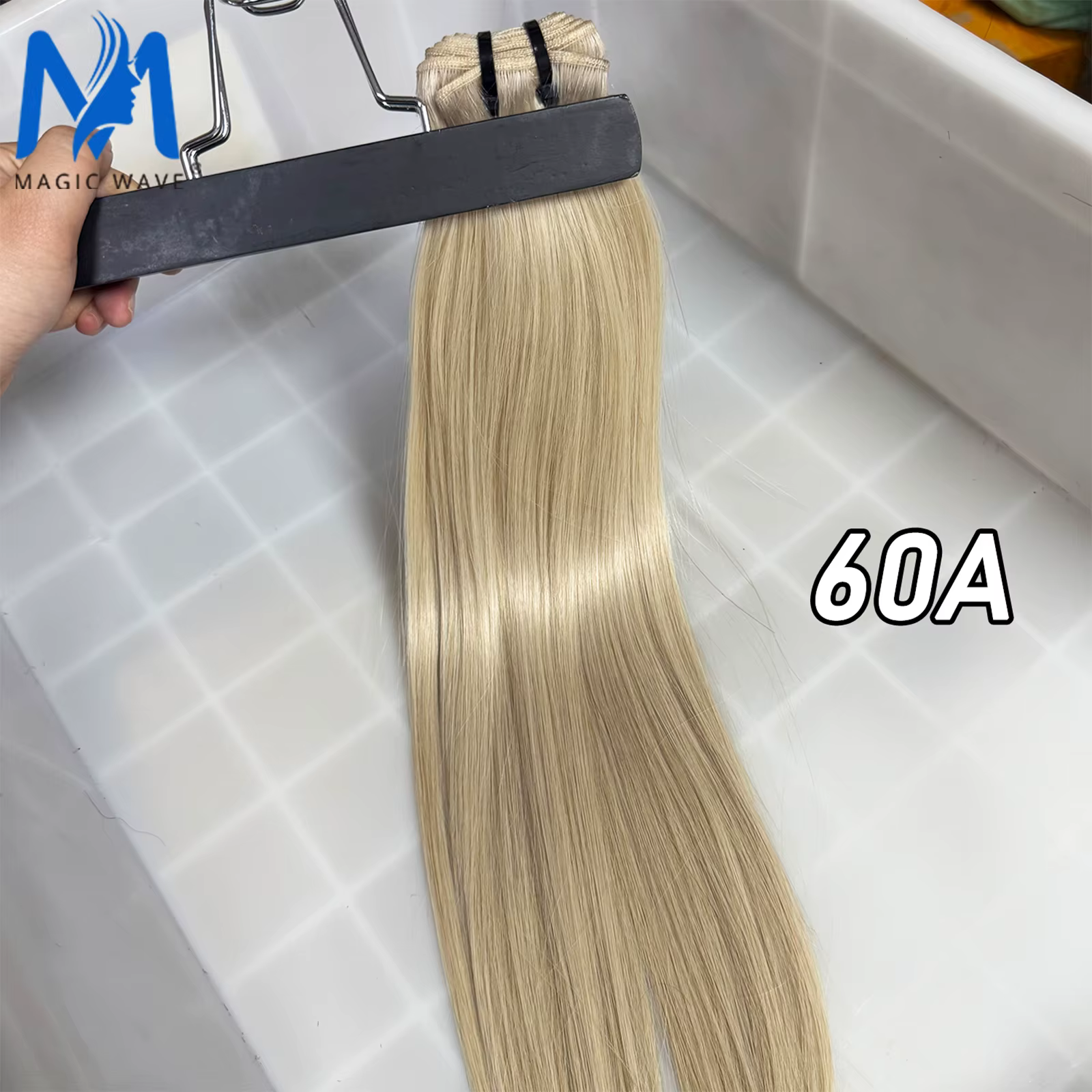 Extensions de cheveux vietnamiens Genius Weft 100G/PIECE, 16-28 pouces, blond ombré, lisses, en chev