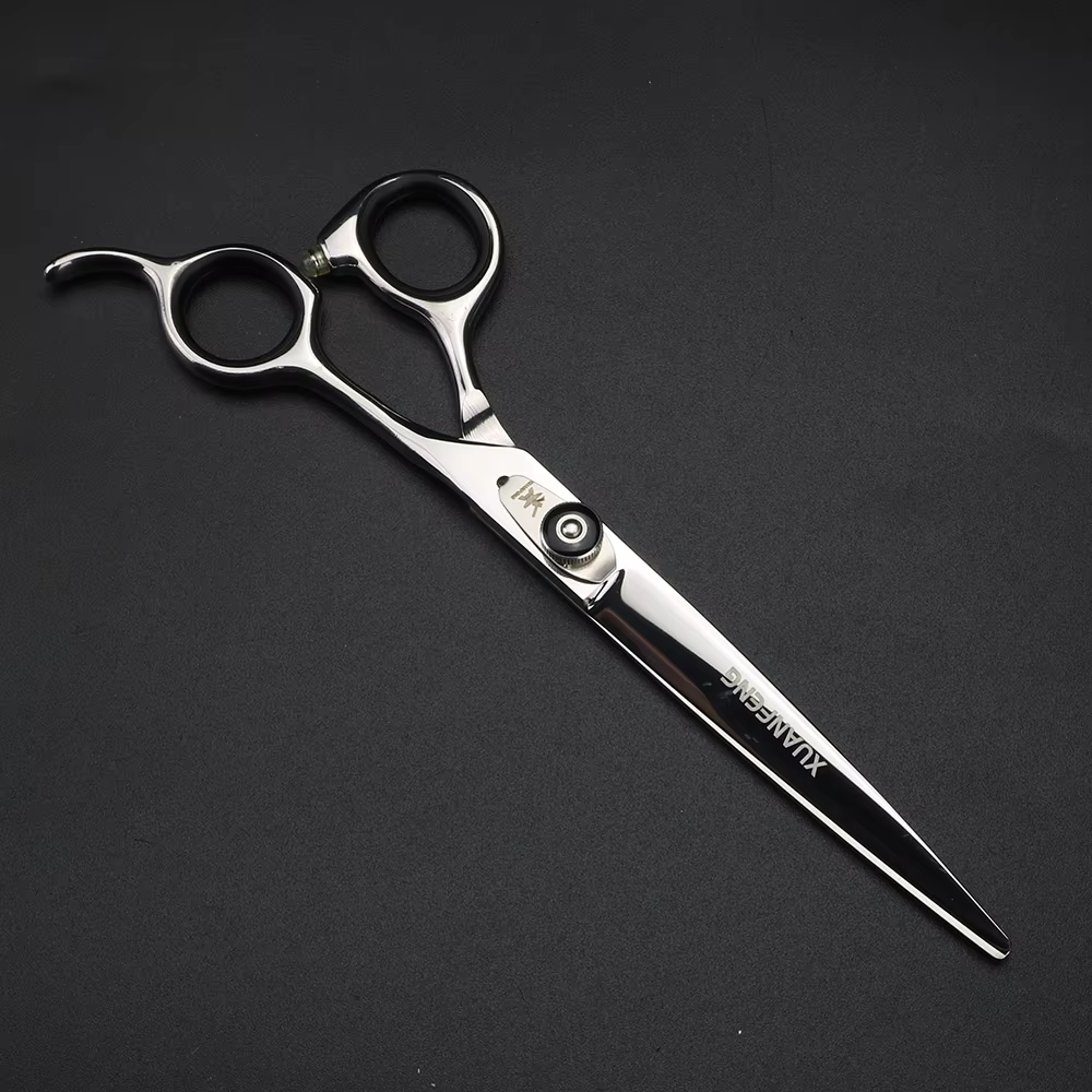 XUANFENG – ciseaux à cheveux de 7 pouces, ciseaux de coupe de barbier en acier 440C avec vis à tensi