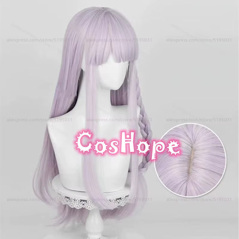 Kirigiri Kyoko Cosplay perruque 80 cm cheveux longs violet clair perruque Cosplay Anime Cosplay rési