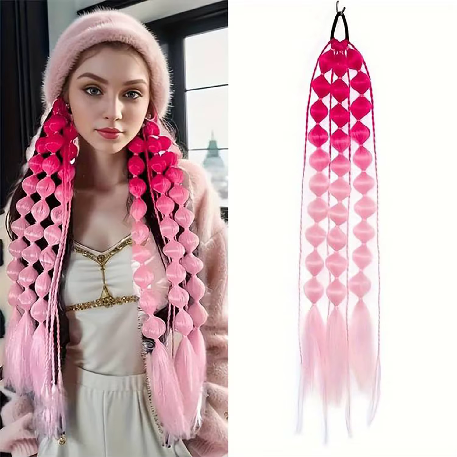 Extensions de cheveux colorées, Behufun 20" Extensions de cheveux colorées légères pour enfants, ext