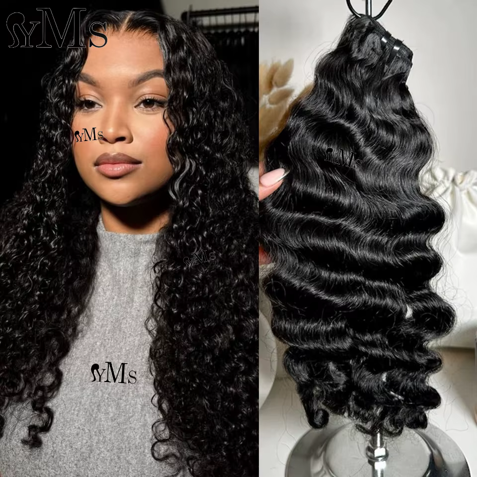 Extensions de cheveux humains bouclés indiens YMSHAIR, tissages vierges bruts ondulés eurasien, pour