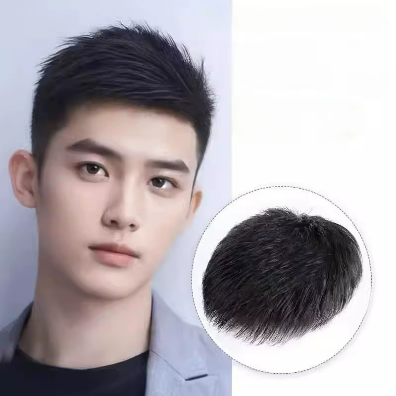 Toupet de cheveux humains légers et respirants pour hommes, postiche naturelle, bloc de réparation s