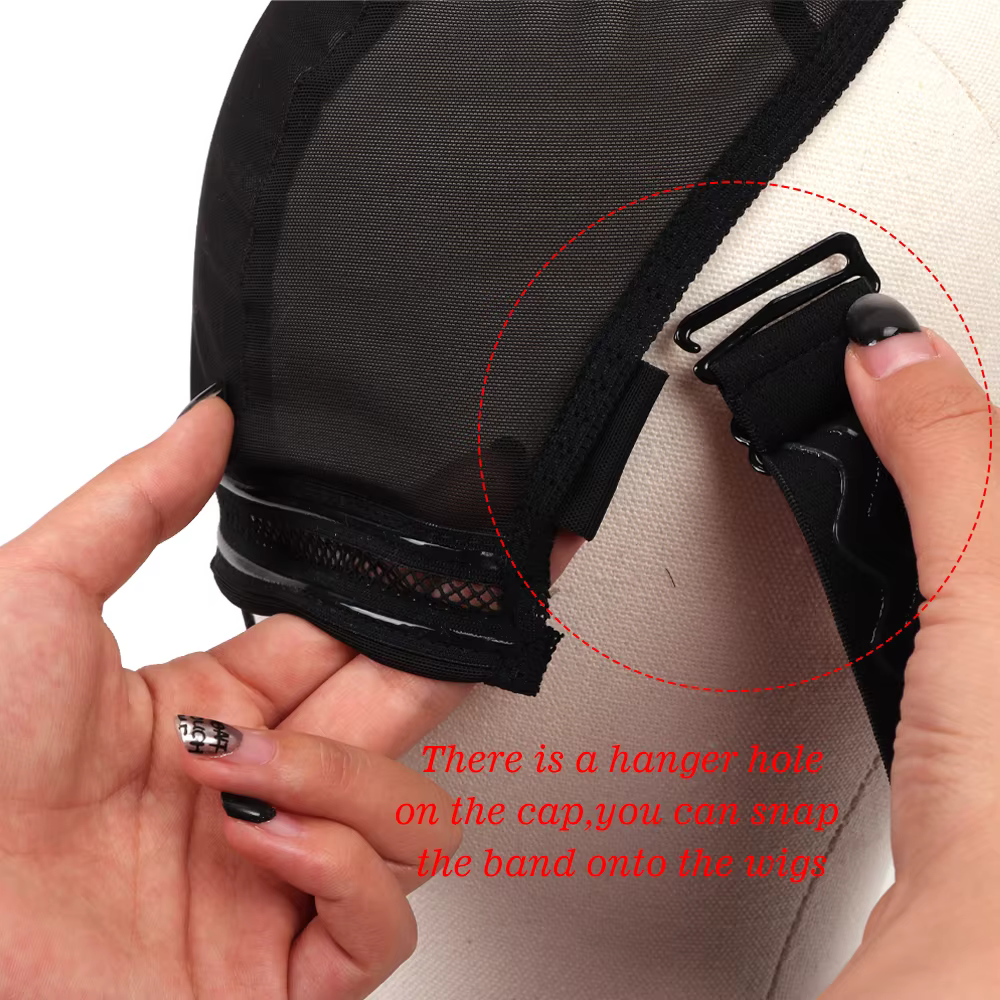 Nunify noir 4X4 13X4 perruque faisant casquette Invisible dentelle bord réglable dentelle perruque c