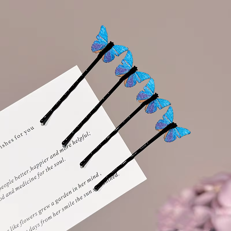 Pinces à cheveux papillon bleues, 4 à 12 pièces, décoration de mariage, accessoires pour cheveux de