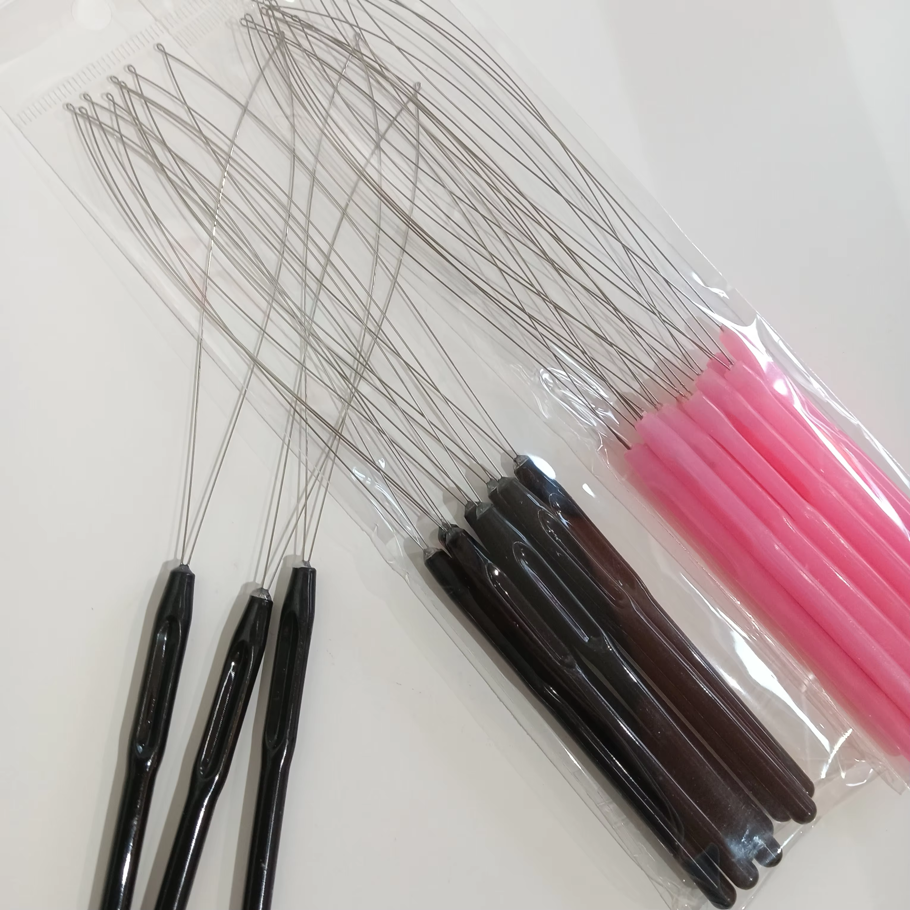 Extension de cheveux en plastique EZ, boucle de traction, enfileur, micro anneau, perles, liens, out
