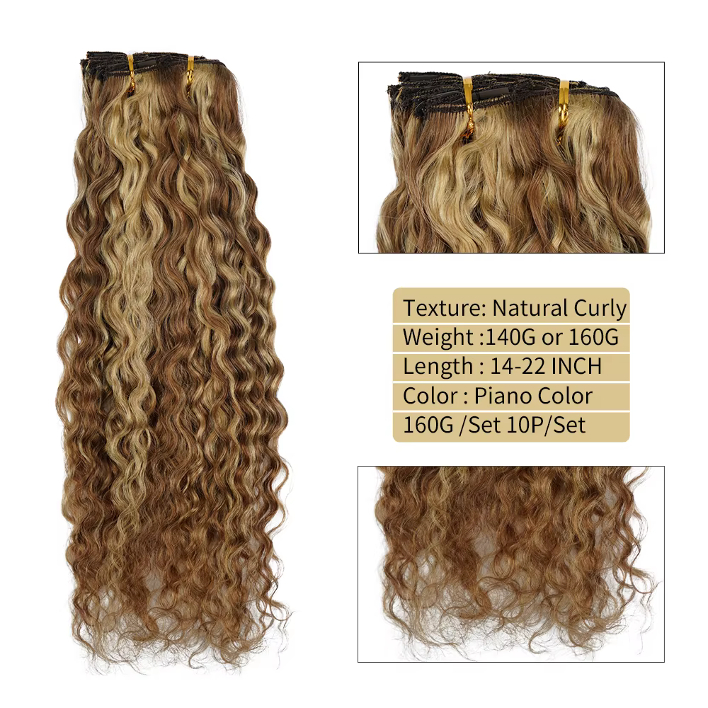 Veravicky-Extensions de Cheveux Naturels Bouclés à réinitialisation, Fabriqué à la Machine, Vrais Ch