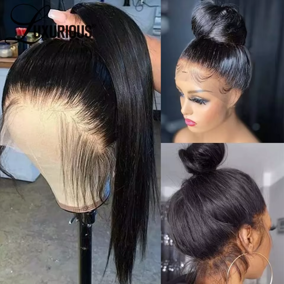 Perruque Full Lace Wig 360 naturelle lisse-Sophia, pre-plucked, densité 250%, perruque Lace Front Wi