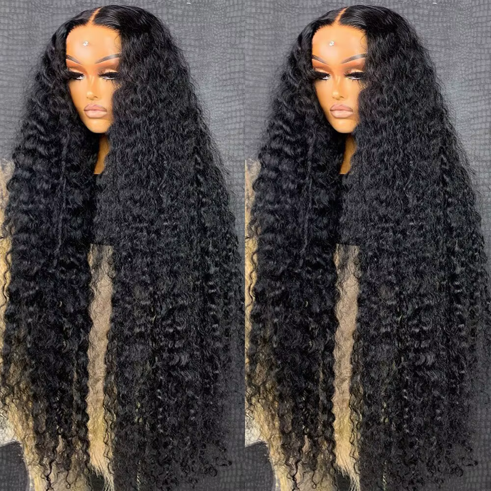 300 densité 13x6 Hd vague profonde frontale perruque 30 34 pouces sans colle perruques 100% cheveux 