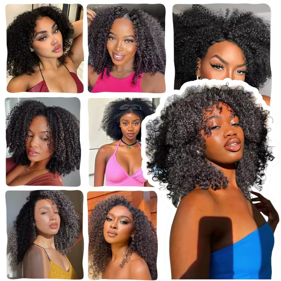 Cheveux humains bouclés crépus pré-bouclés pour tresses au crochet, pour femmes, cheveux bouclés bir