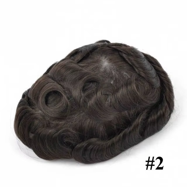 Prothèse capillaire pour homme Q6 en dentelle et PU, système capillaire indien en cheveux naturels,