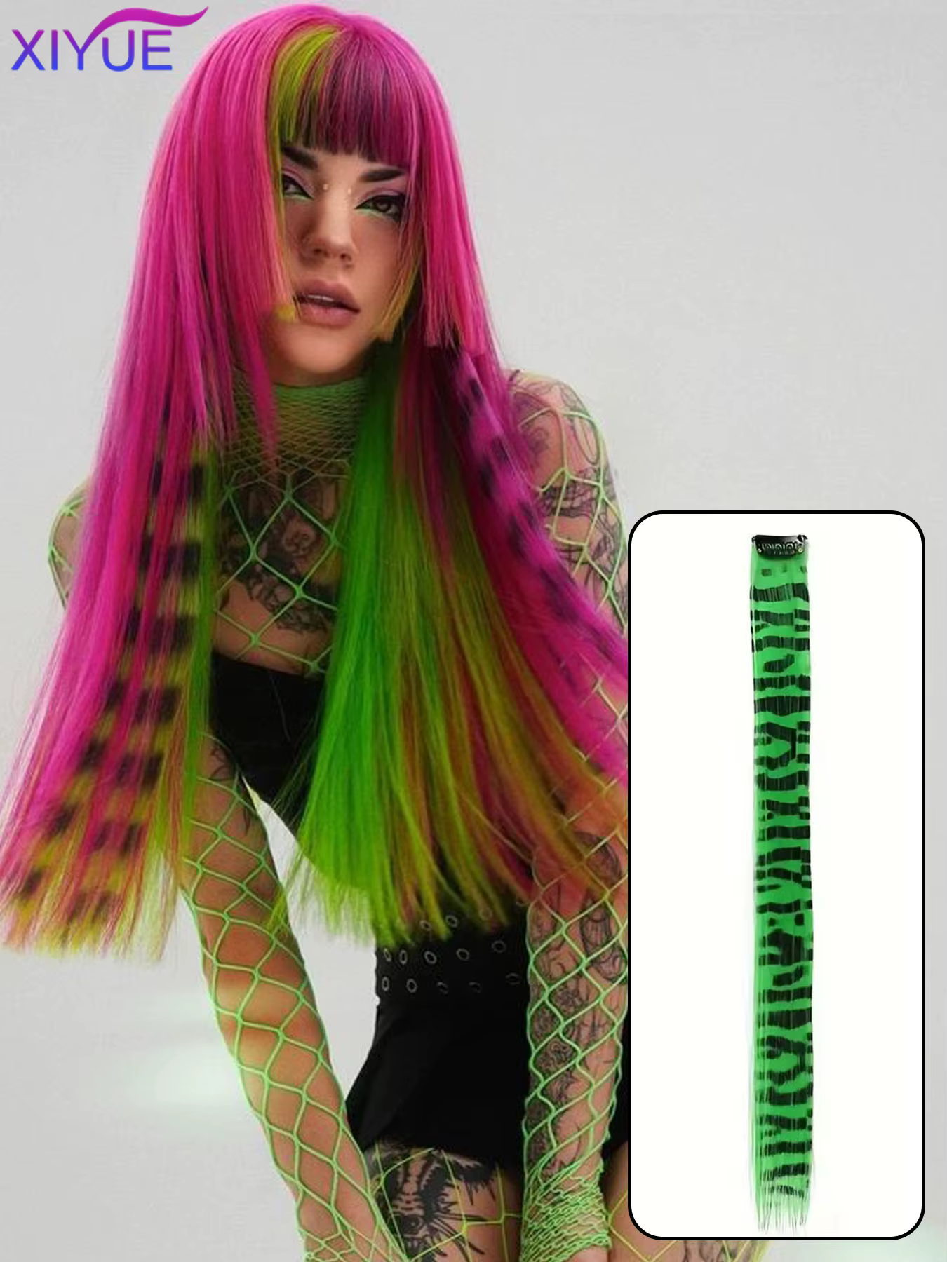 Perruque synthétique à une seule pièce pour femmes, extensions de cheveux longues et droites à clips