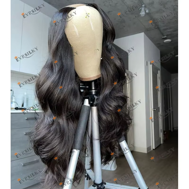Perruques de cheveux humains vierges pour femmes noires, super longues, ondulées, document naturel,