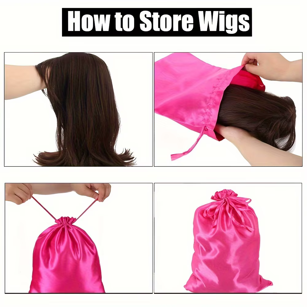 Sacs pour perruques, sacs pour Extensions de cheveux avec cordon de serrage, sac pour perruque en Sa