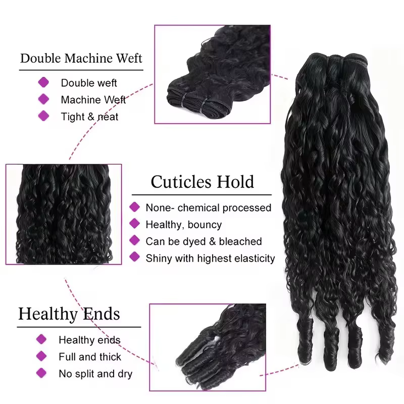Extensions de Cheveux Humains Bouclés Birmans 100% Naturels, Qualité Cheveux Humains, Ondulations Pr