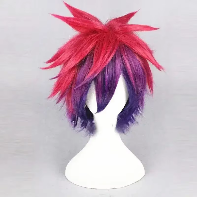 Perruque cosplay Shiro Sora No Game No Life, perruque longue droite, perruques colorées en couches, 