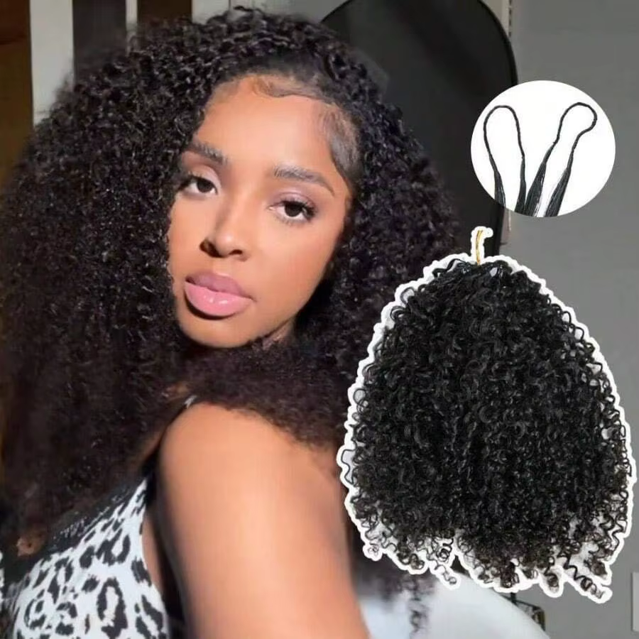 Tresses Bohèmes Bouclées au Crochet Cheveux Humains Sans Nœuds 300g Pré-Séparées Plumes au Crochet C