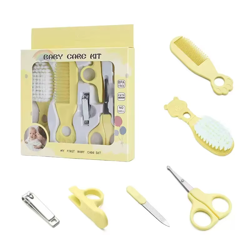 Kit de toilettage pour bébé, ensemble de soins pour bébé, sans BPA, Design mignon, peigne, brosse, c