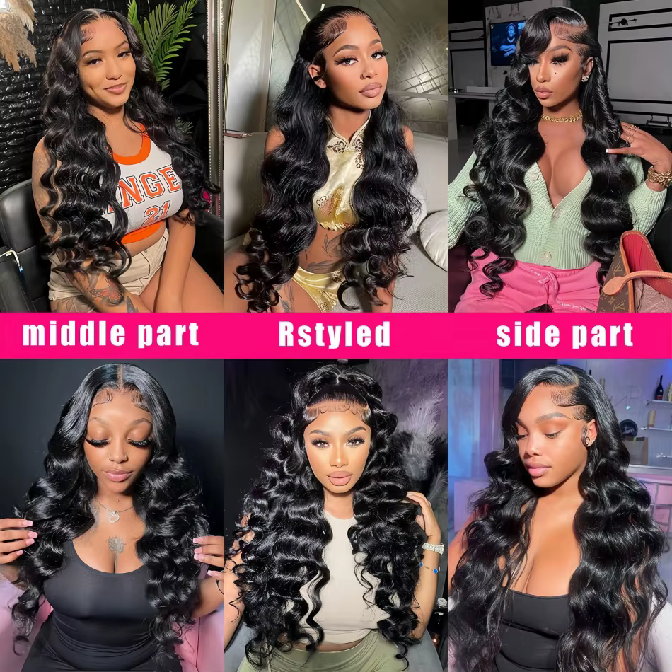 Perruques Full Lace 360, Perruque Cheveux Humains Body Wave, Perruque Frontale HD Lace 13x4 13x6 Loo