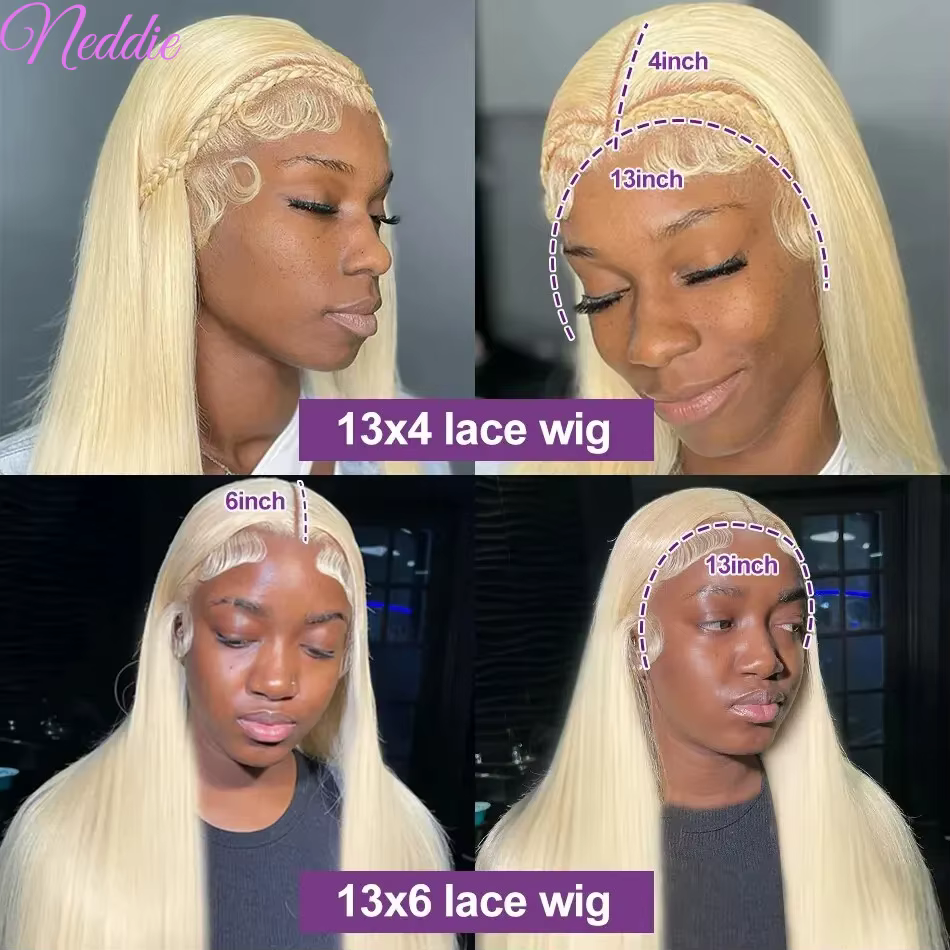 Perruque Blonde Lisse 613 HD Lace Frontale 13x6 13x4 Transparente Brésilienne Lisse Lace Front Wigs 