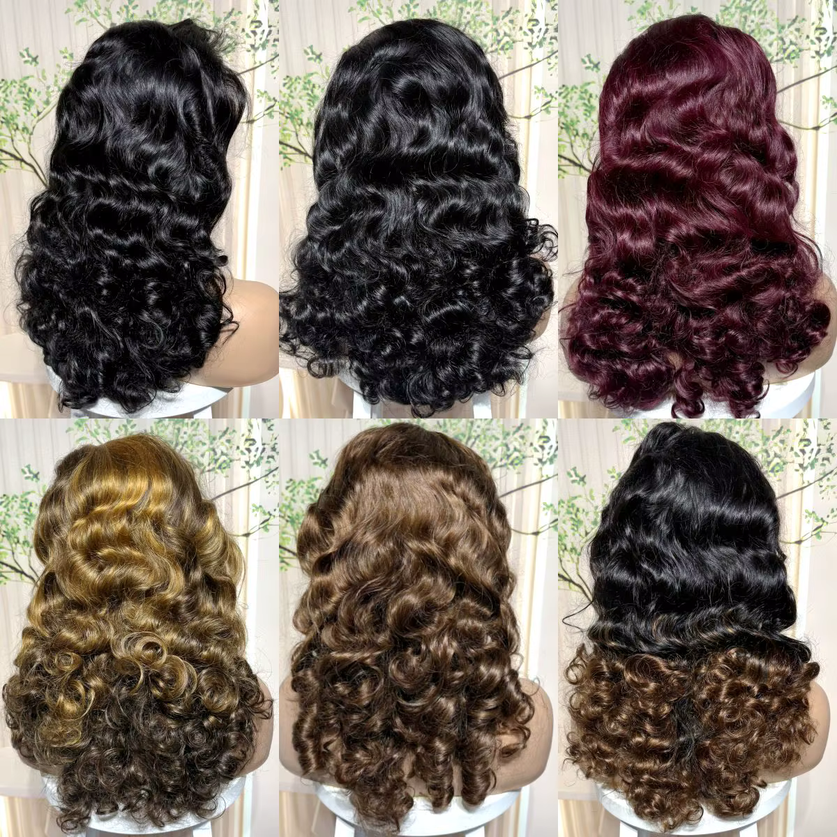 Perruques de cheveux humains ondulés brun chocolat densité 300% avec dentelle frontale 13x4, perruqu