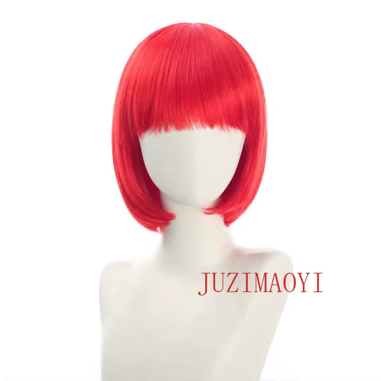 Perruque synthétique Bob courte d'halloween pour femmes, avec frange, Blonde ombrée rose, Cosplay Lo