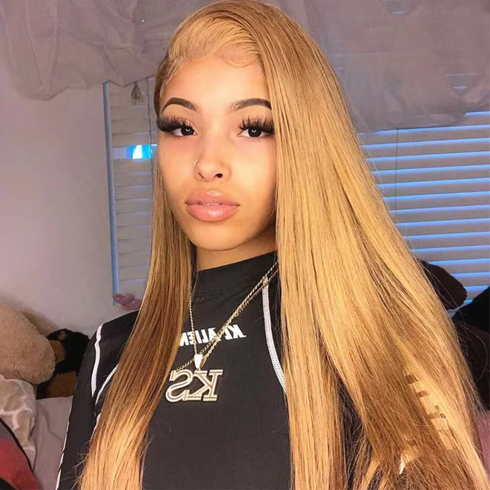13x4 droite miel blond dentelle avant perruques cheveux humains 13x6 Hd dentelle frontale perruque p