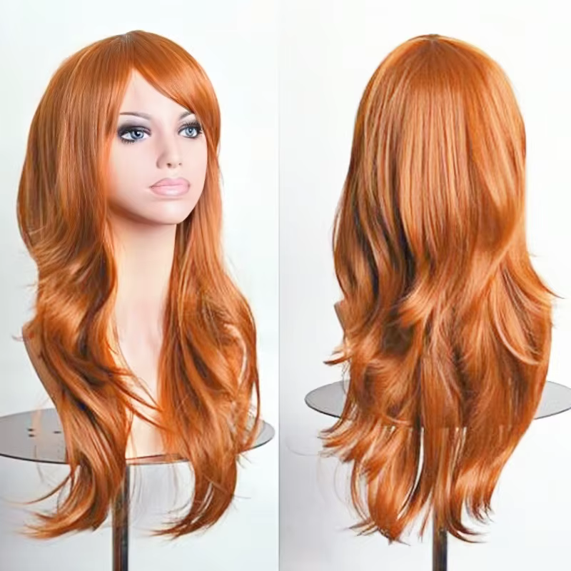 Soowee 70 cm de Long perruques synthétiques rose violet Cosplay perruque ondulée Halloween Costume c
