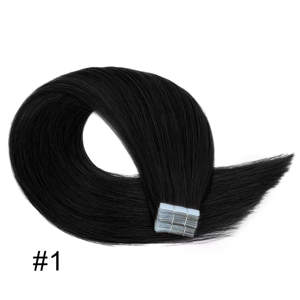 Extensions de cheveux à bandes adhésives pour femmes, 100% cheveux humains naturels, blonds, lisses,